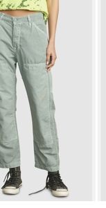 Urban Outfitters Sage Green Utility Crop Pants Size 26 Pockets